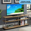 60" tv stand contemporary 3-tier media storage console display shelf light brown