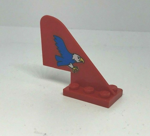 LEGO System Ville : Aileron Queue avion Logo Aigle - Réf 3587pb01 - Set 6615 - Imagen 2 de 2