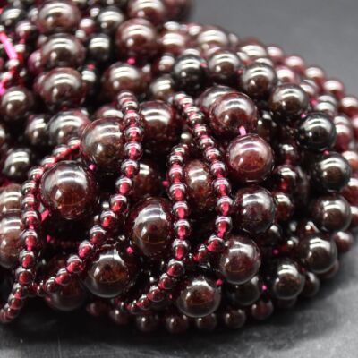 Natural Garnet Semi-precious Gemstone Round Beads 4mm 6mm 8mm 10mm 12mm 15''