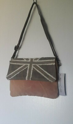 MUSSE & CLOUD MODELL MATILDA SCHULTERTASCHE AUS CANVAS UND LEDER BEIGE UNION JACK 