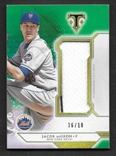 2018 Topps Triple Threads Single Jumbo Relic, Jacob deGrom, Mets, Emerald 16/18 