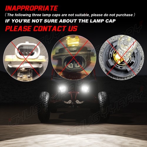 3 PINS LED Headlight Bulb 6000K 35W For Honda Foreman Rubicon 500 Rancher 420 - Picture 14 of 14