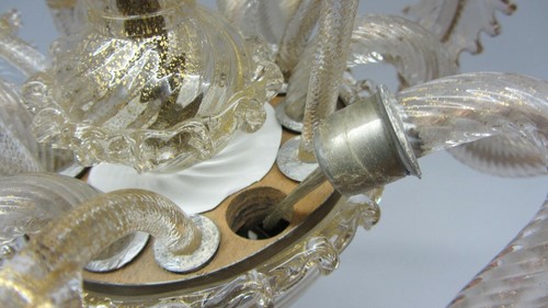 Kronleuchter Murano BAROVIER & TOSO Gold Staub flex handmade '70er - Bild 11 von 12