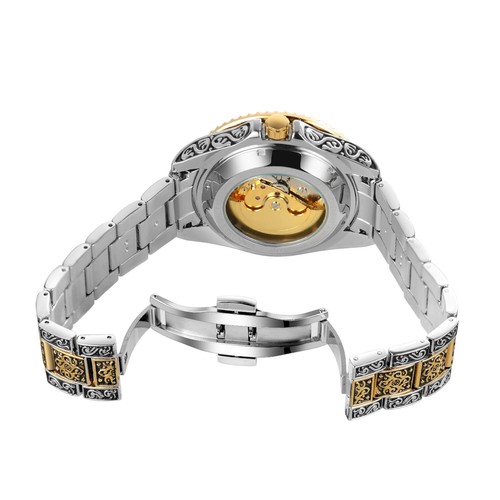 FORSINING Herren Luxus Diamant geschnitzt Skelett Automatik Mechanische Armbanduhr - Bild 7 von 15