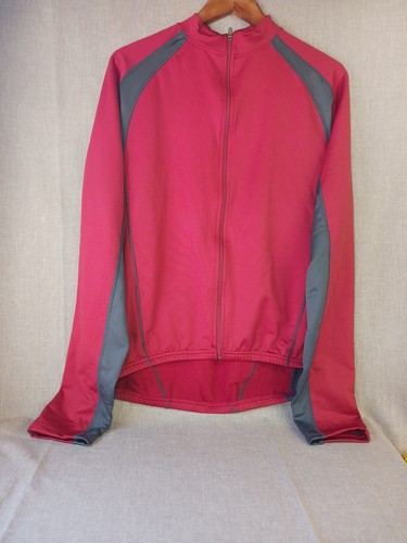 Novara Cycling Jacket Large Burgundy Pockets Full Zip - Afbeelding 1 van 8