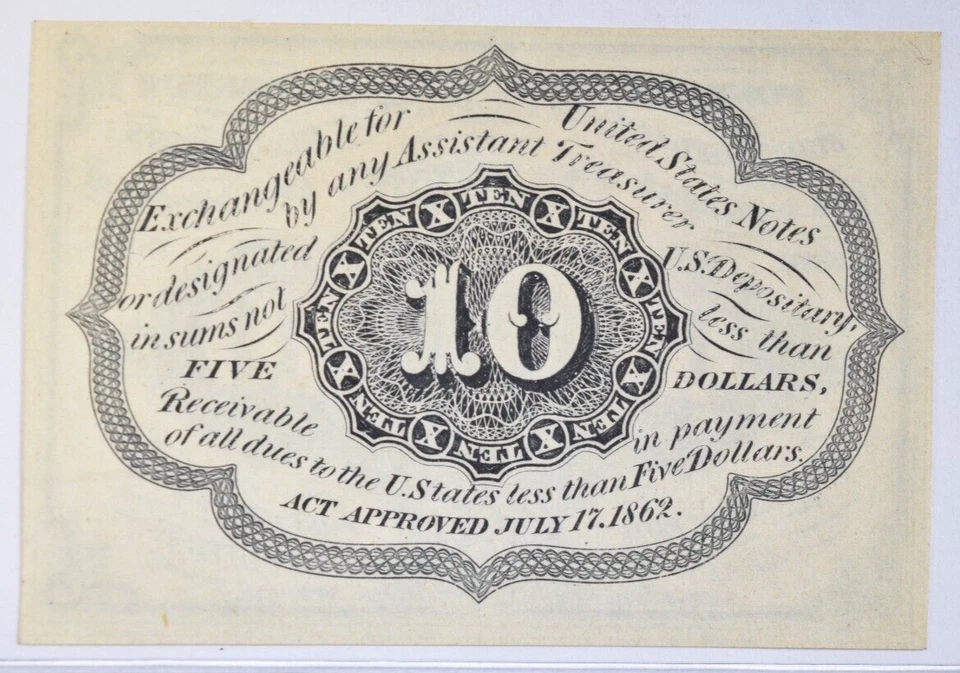 FRACTIONAL CURRENCY ~FR 1243 1st ISSUE 10 CENTS ~ BRIGHT CRISP GEM UNCIRCULATED! - Image 2 of 2