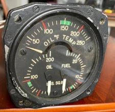 Garwin PN 22802 Oil Temp, Oil Pressure, Fuel Pressure, Cessna 195, etc.