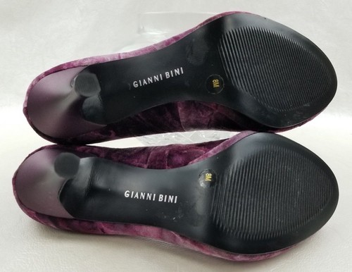 Scarpe multiple Gianni Bini tacco a spillo punta aperta rosa velluto tessuto (2 taglie) NUOVE - Foto 11 di 11