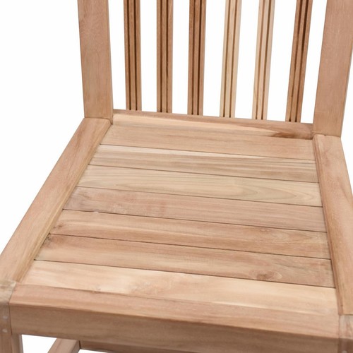 DIVERO 4er Set Esszimmerstuhl BOLERO Teakholz unbehandelt Gartenstuhl Holzstuhl - Bild 5 von 6