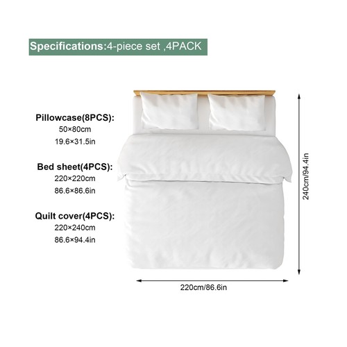 4 Pack (16 PCS) Disposable Bed Sheets,Travel Sheets for Hotel, Disposable She... - Picture 2 of 7