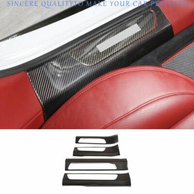 Plaque de seuil de porte en ligne sèche en fibre de carbone pour Porsche Panamera 2017-2024