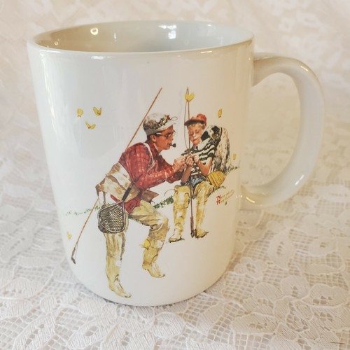 Norman Rockwell Kaffeetassen 2 Sammeltassen Catch The Big One & Trout Dinner - Bild 6 von 9