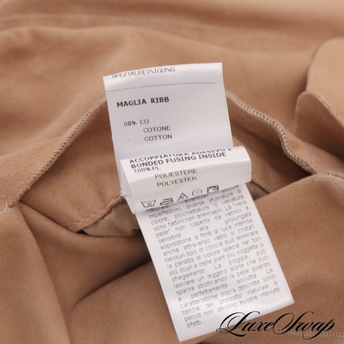 Bomber Danny scamosciato pelle di agnello beige sabbia Paul Stuart Italia nuovo con etichette $1895 54 A1P - Foto 8 di 9