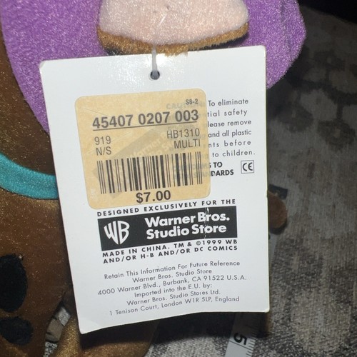 Warner Bros. Studio Store Scooby-Doo Witch Bean Bag Vintage 1999 NEW w/Tags 9in - Picture 6 of 9