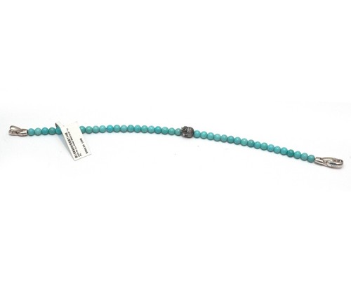 DAVID YURMAN New Mens Skull Station Bead Bracelet Chinese Turquoise 925 Medium - Picture 3 of 6