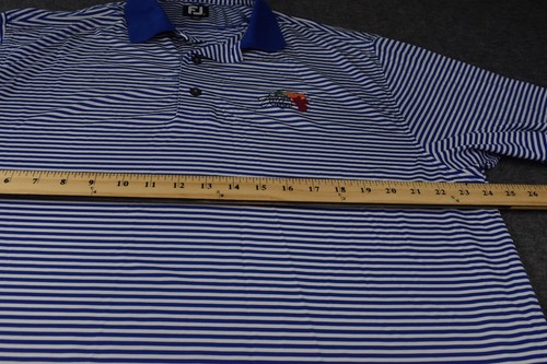 FootJoy FJ Polo Shirt Mens Large Blue Striped Maple Ridge - Picture 5 of 7