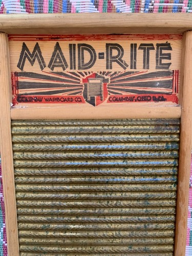 Vintage MAID-RITE COLUMBUS Washboard Co. 24 INCH LONG 12 1/2 INCH WIDE - Picture 6 of 6