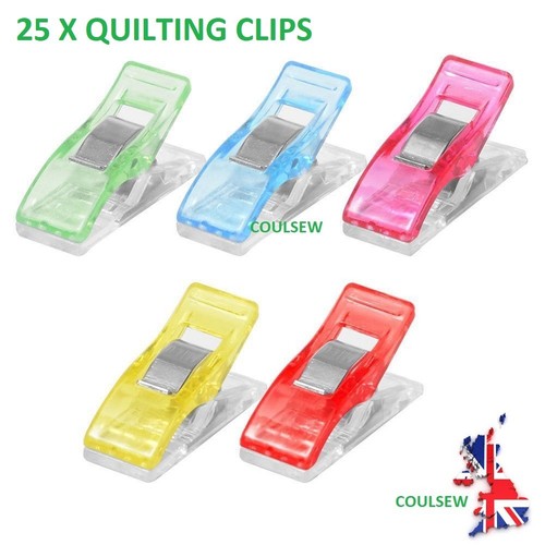 25 clip meraviglia colori misti per tessuto patchwork trapuntatura cucito artigianale trapunta - Foto 1 di 2