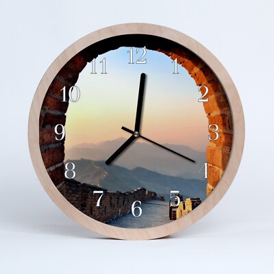 Orologio Da Parete 25cm Tondo Quarzo Legno Muro cinese Decorazione