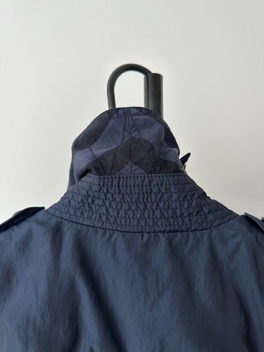 Burberry Brit double breasted lightweight nylon Camden trench coat belted navy - Picture 10 of 18