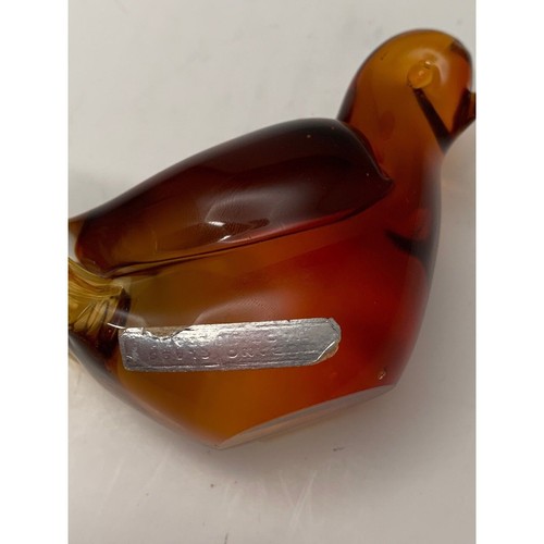 VTG Murano Art Glass Amberina Dove Figurines Italy Birds READ FLAW - Picture 4 of 8