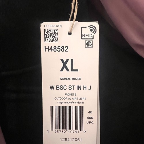 Adidas Giacca Donna con Cappuccio Isolata Impermeabile Full Zip Rosa Taglia XL Nuova con etichette - Foto 12 di 14