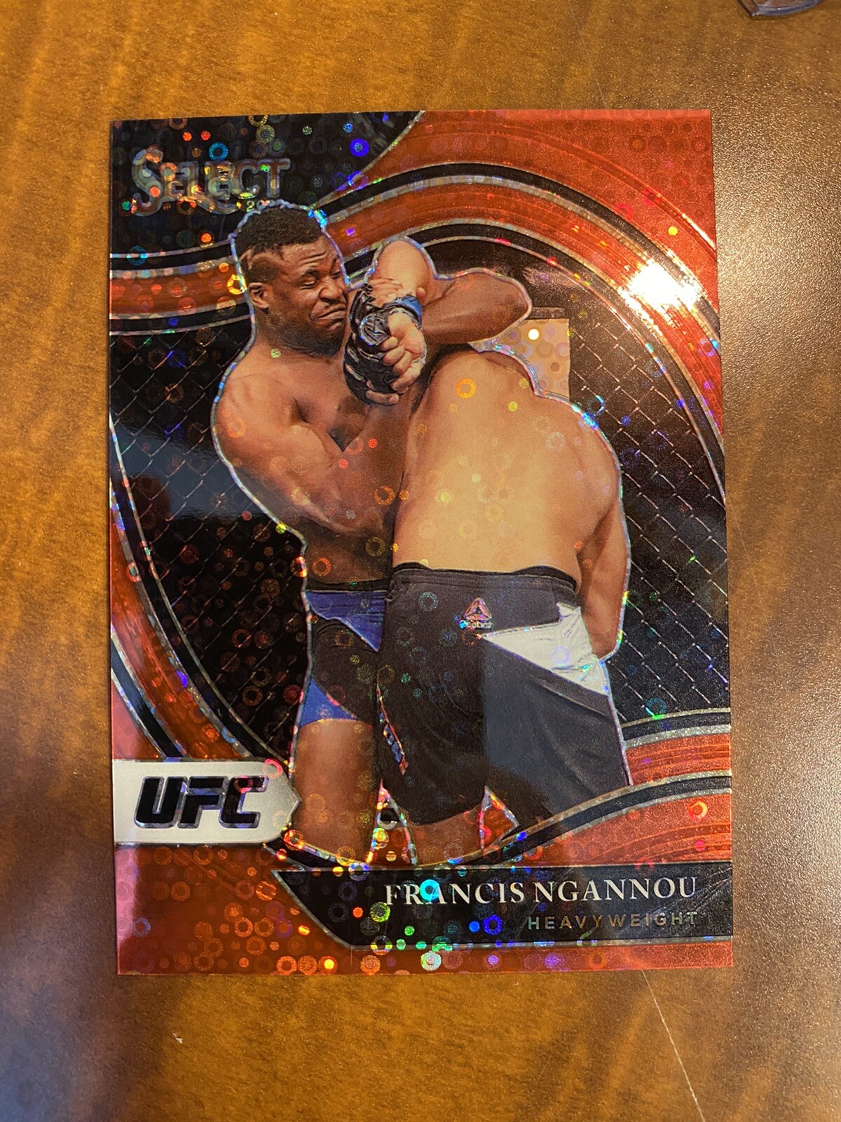 2021 Panini UFC Select Francis Ngannou Octagonside Red Disco /199 Heavyweight