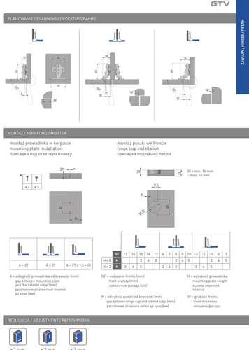 STANDARD KITCHEN CABINET DOOR HINGE 35 mm + screws Concealed Full Overlay - Picture 2 of 4