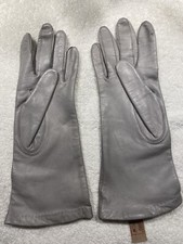 Vintage unused Aris Isotoner Gloves Grey Leather -silk lined
