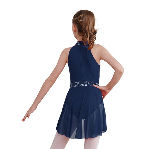 UK Kid Girls Rhinestones Ballet Leotard Dance Dress Lyrical Modern Dance Costume - Picture 26 of 95