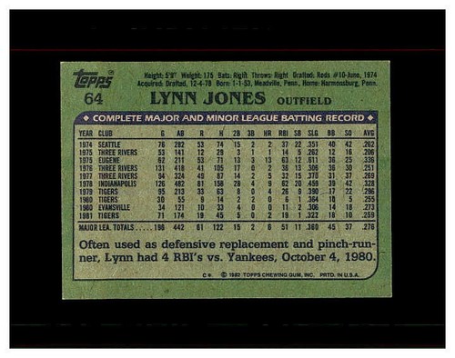 1982 TOPPS BASEBALL #1 - 269 YOU PICK SEE SCANS OF EVERY CARD STARS *NEW LISTING - Picture 95 of 403