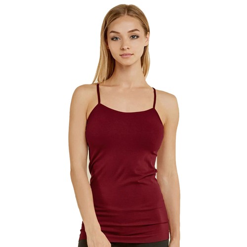 Women's Plain Camisole Tank Top with Adjustable Straps - Picture 8 of 9