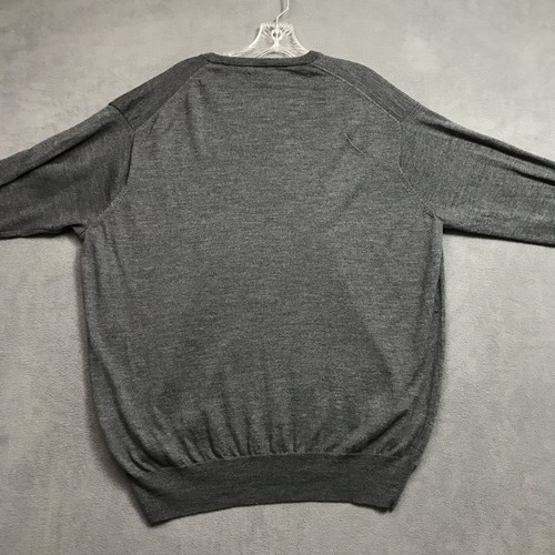 Peter Millar Sweater Men XXL Soft V Neck Merino Wool Silk Gray Cosmetic 2nd Hole - Picture 5 of 11
