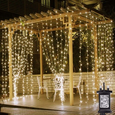 300 LED Fairy String Lights Indoor/Outdoor Curtain Window Hanging