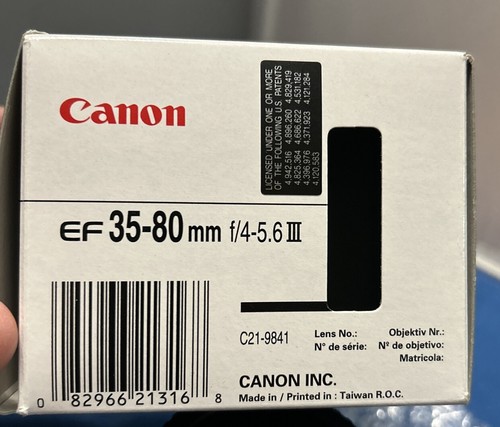 Canon 35-70 Mm Black F/4-5.6 III EF Mount Zoom Auto focus Lens Untested-READ - Picture 13 of 15