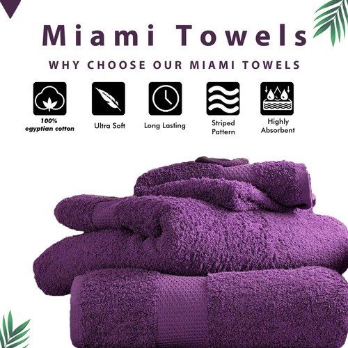 Miami Egyptian Cotton Towel Set 700GSM Hand Bath Sheet Jumbo Bathroom Towels - Picture 49 of 103