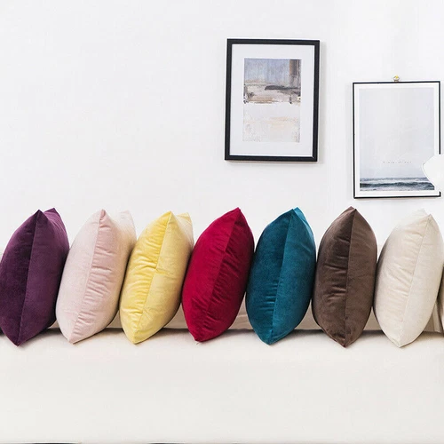 Home Sofa Decor 18" Velvet Plain Cushion Covers Pillow Cases X 2PCS Hot Sale