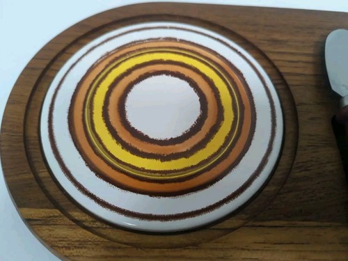 Vtg MCM Retro Dolphin Cheese Cutting Board Teakwood Malaysia 2pc - Picture 2 of 11