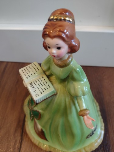 RARE Vintage Josef Originals Figurine Careers The Actress Green Dress w/ tag - Picture 7 of 12