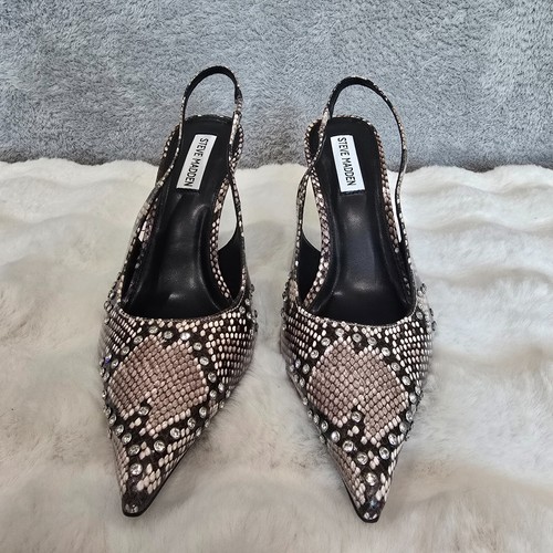 Zapatos de salón Steve Madden Reyes marrón con estampado de serpiente talla 10 NUEVO Stiletto - Imagen 8 de 9