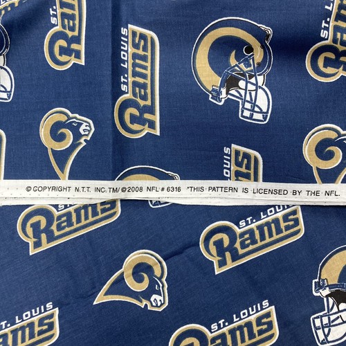3 1/4 Yards x 43" w St. Louis Rams Saint Louis Rams Cotton Fabric Navy Blue NFL - Picture 4 of 4
