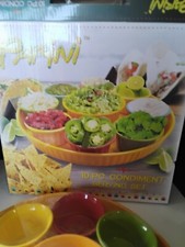 Parini Ten Piece Condiment Serving Set New Sealed Colorful