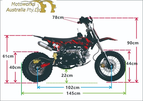 50cc Fully Auto Electric Start Dirt Trail PIT Bike Motor 2 wheels Junior Bike gr - Picture 2 of 21