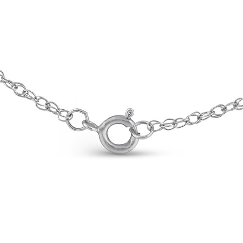 10K White Gold 1/4Ct TW Diamond Small Heart Pendant Necklace 1" Tall - Picture 3 of 5
