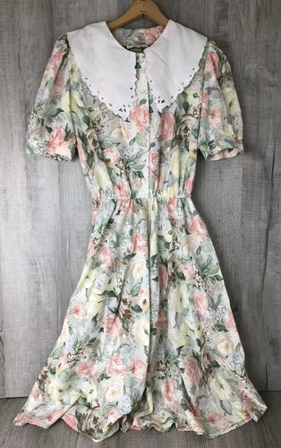 Just In Thyme LTD Dress Vintage 80s 90s Country Floral Dress Made USA Women’s 16 - Picture 1 of 12
