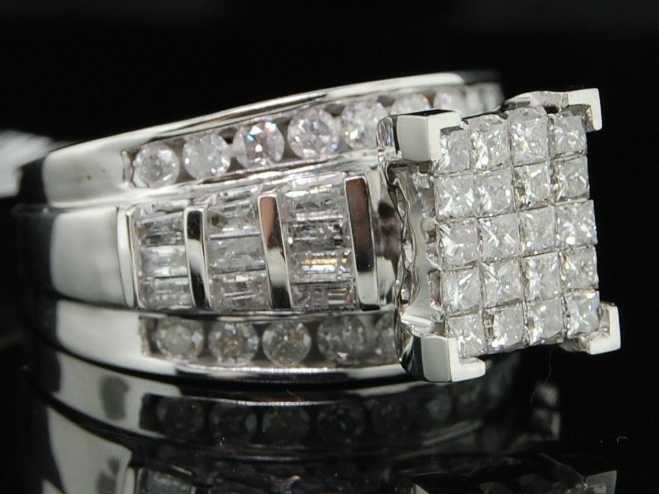 LADIES RING 0.15CT ROUND/BAGUETTE DIAMOND 14K WHITE GOLD LADIES RING 0.15CT ROUND/BAGUETTE DIAMOND 14K WHITE GOLD