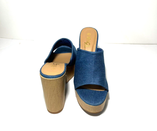 Ultra High Heel Platform Sandals - Denim - Picture 6 of 9