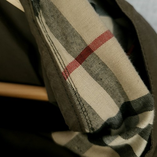 Burberry Rain Poncho One Size Green Brown Nova Check Hooded Cape - Imagen 20 de 24