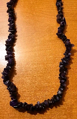 Dark Amethyst Necklace 34" Long and 84 Grams - Picture 4 of 14