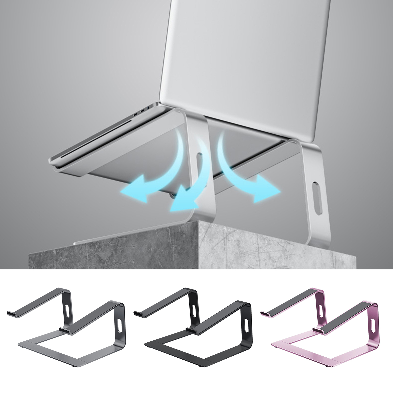 Aluminum Laptop Stand Ergonomic Stable PC Notebook Riser Holder-image